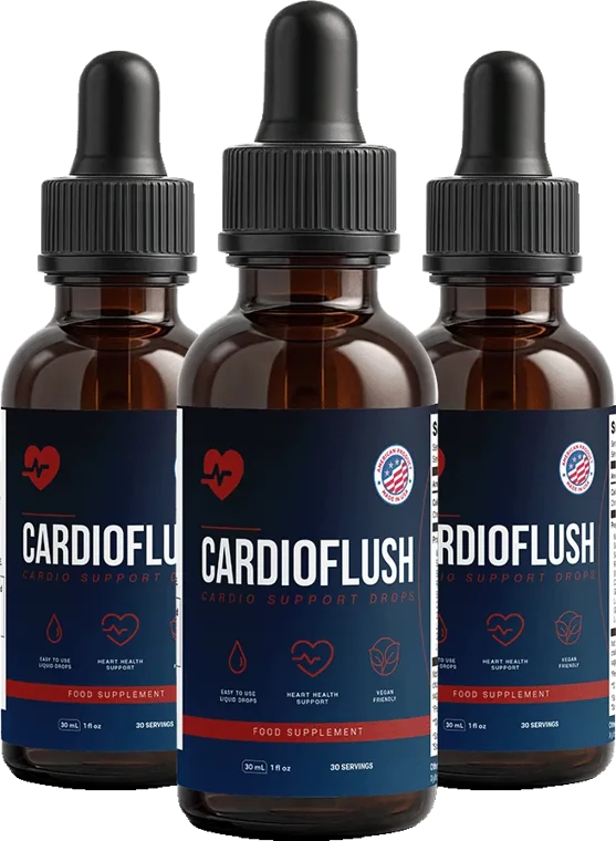 Three bottles of CardioFlush drops